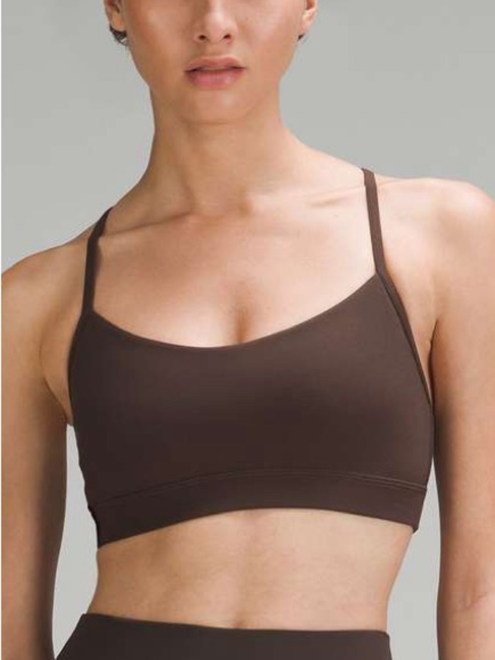 Lululemon Flow Y Bra Nulu Light Support A–C Cups Espresso Size 4